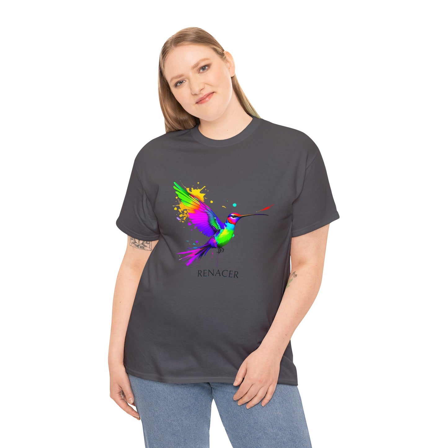 Unisex Cotton Tee with Colibri Renacer Design