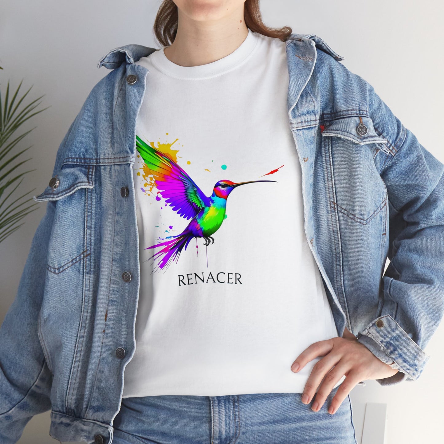 Unisex Cotton Tee with Colibri Renacer Design