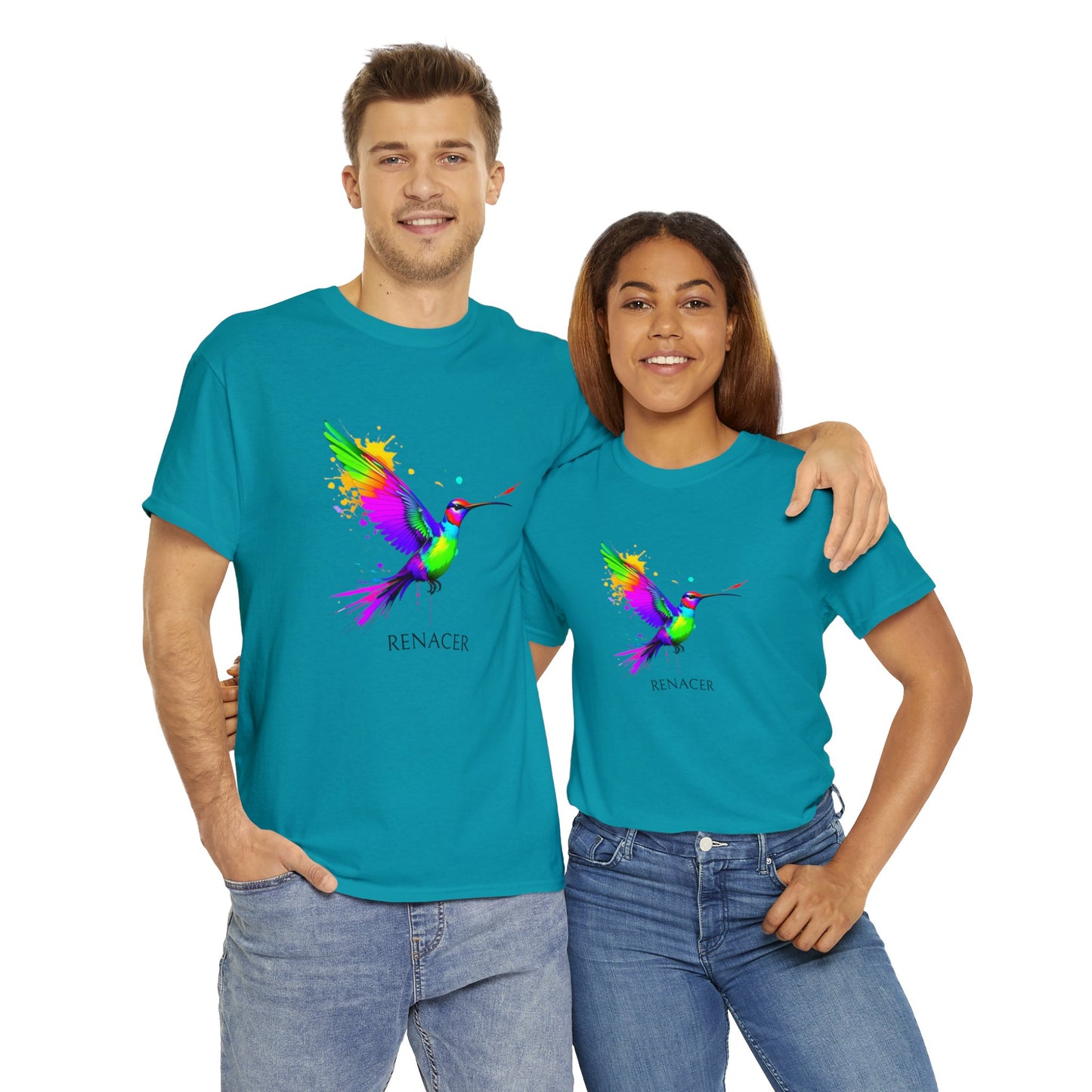 Unisex Cotton Tee with Colibri Renacer Design