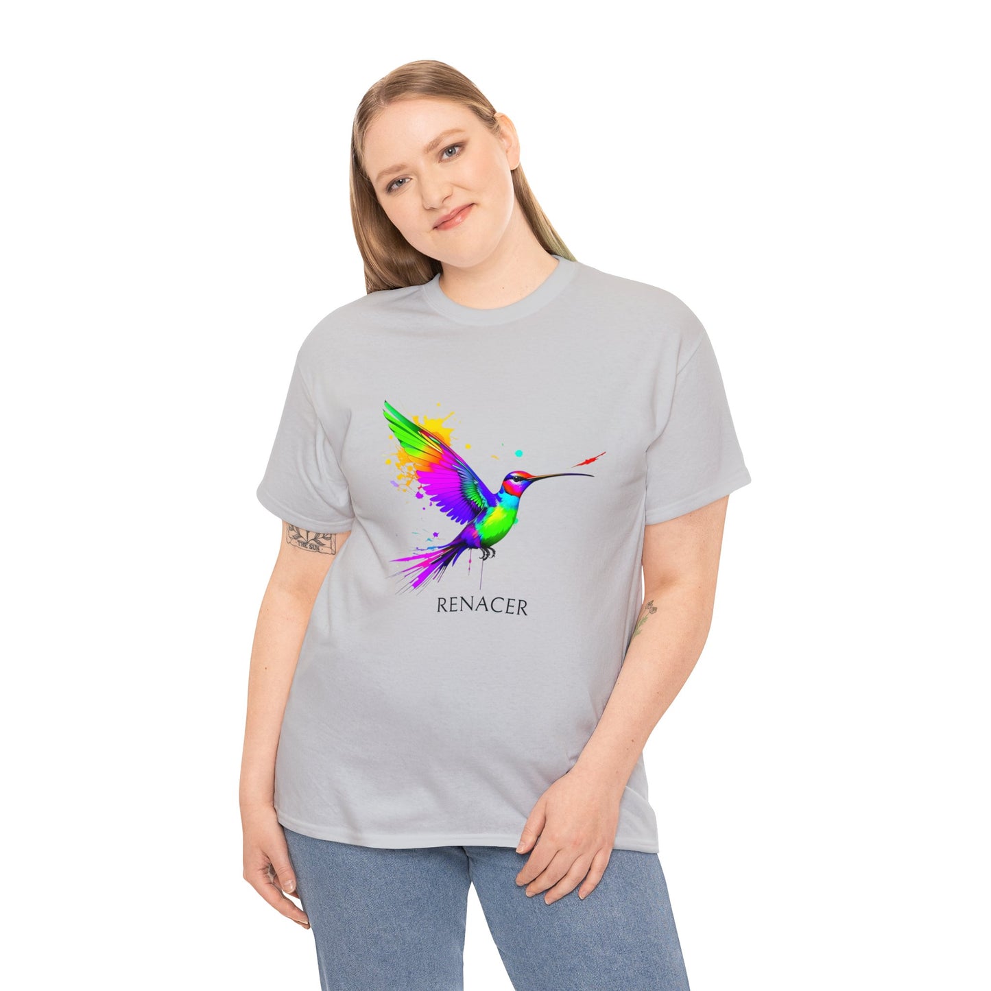 Unisex Cotton Tee with Colibri Renacer Design