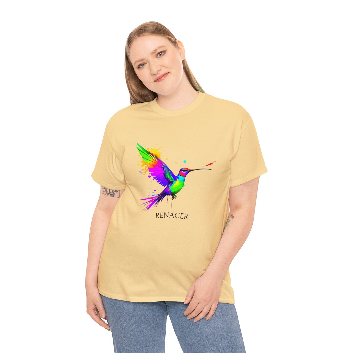 Unisex Cotton Tee with Colibri Renacer Design