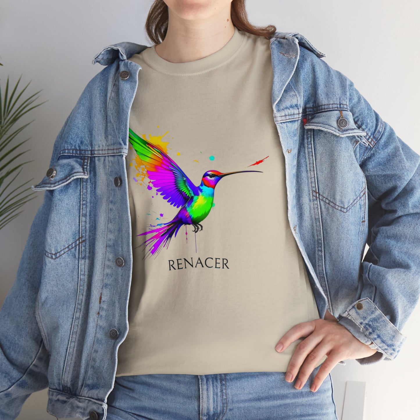 Unisex Cotton Tee with Colibri Renacer Design