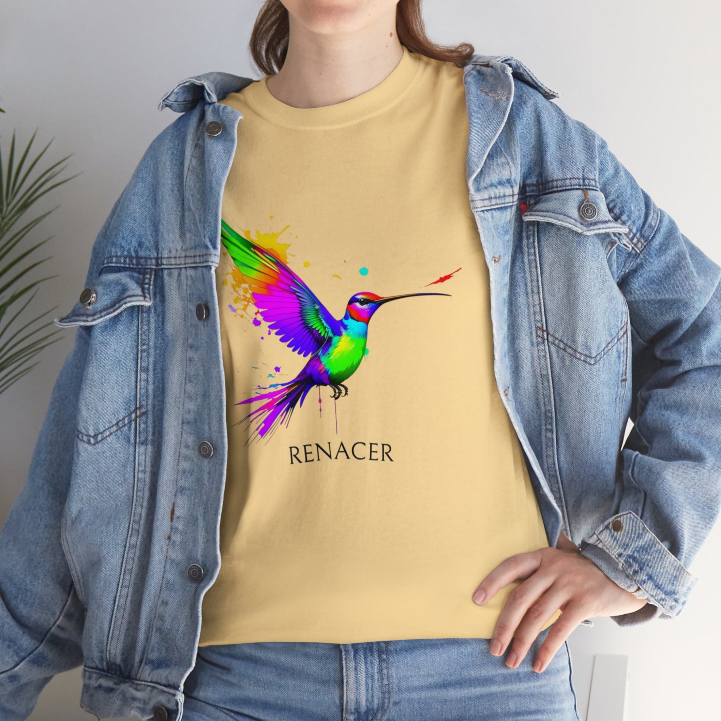 Unisex Cotton Tee with Colibri Renacer Design