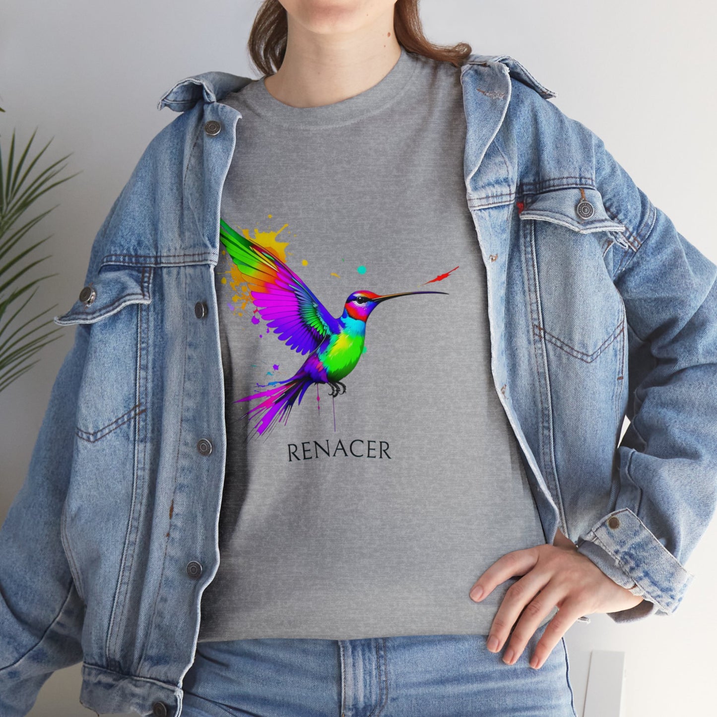 Unisex Cotton Tee with Colibri Renacer Design