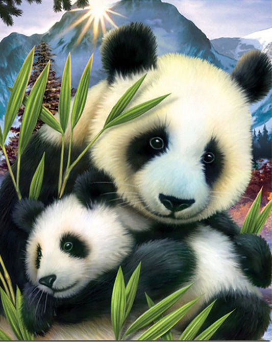Panda Love Diamond Painting Embroidery Wall Decor 5D Diy Animal Diamond Painting Full Crystal Cross  Kits Needlework
