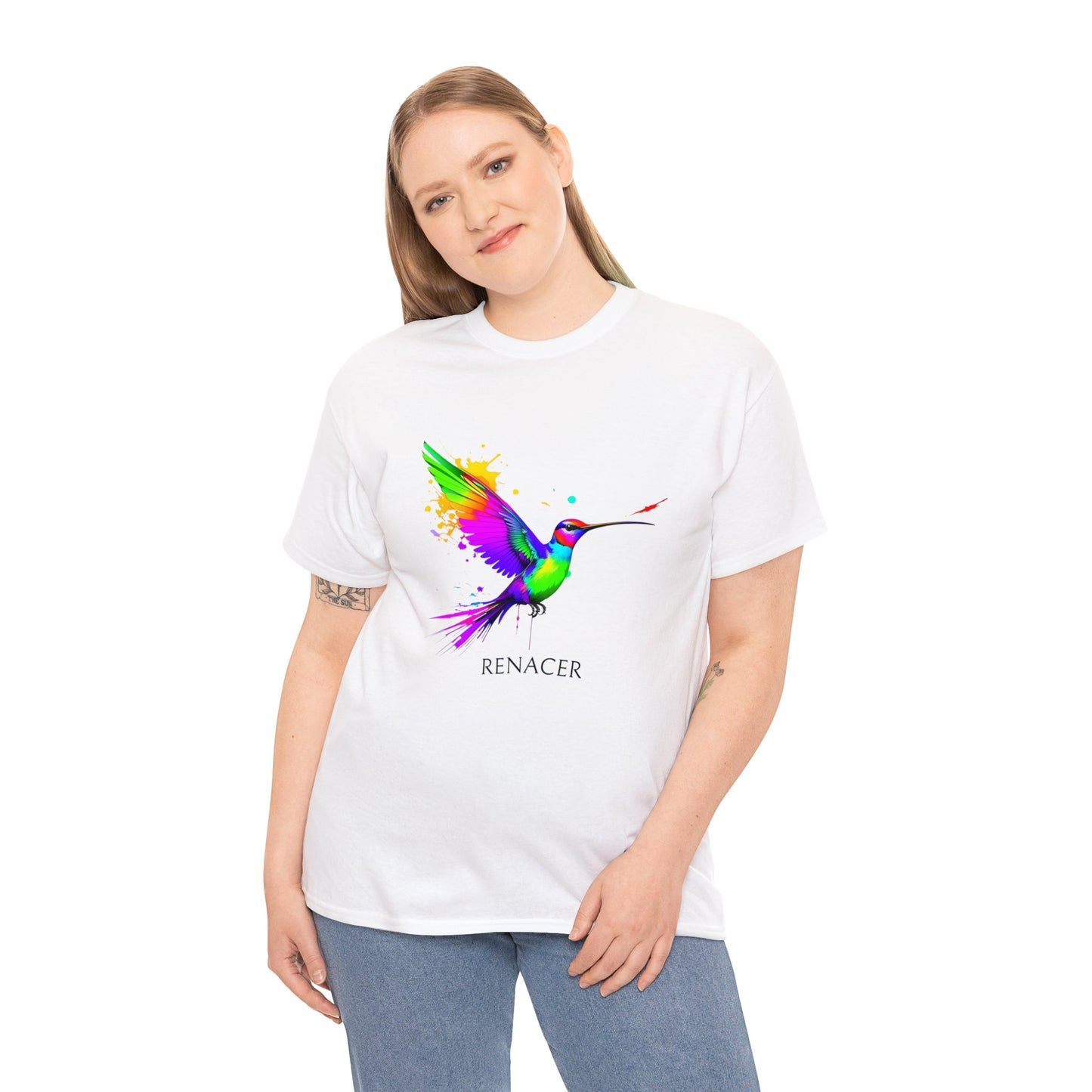 Unisex Cotton Tee with Colibri Renacer Design