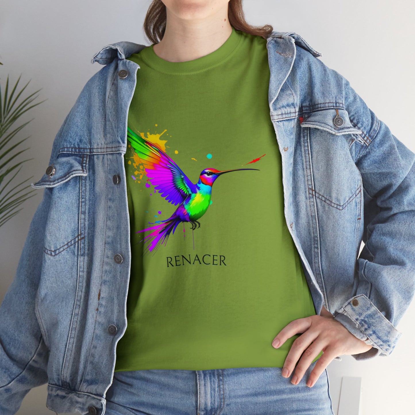 Unisex Cotton Tee with Colibri Renacer Design