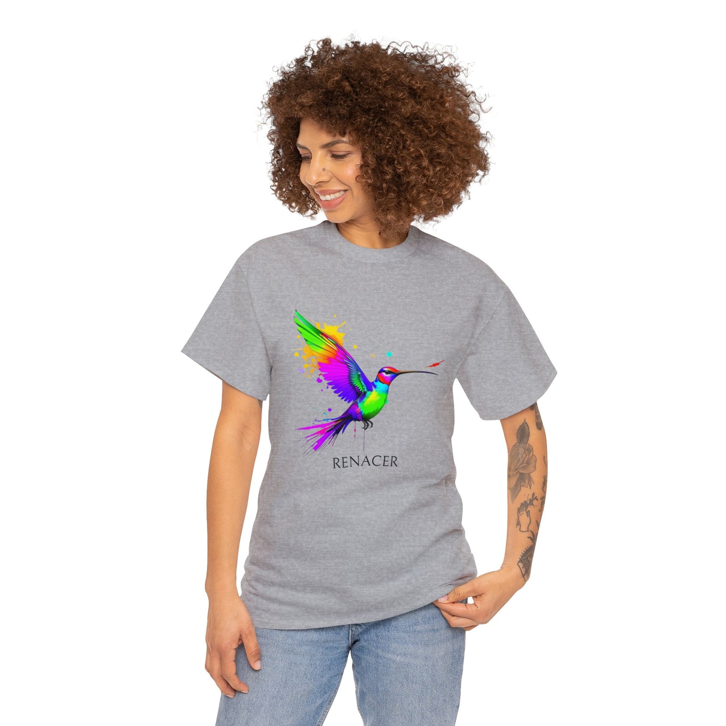 Unisex Cotton Tee with Colibri Renacer Design