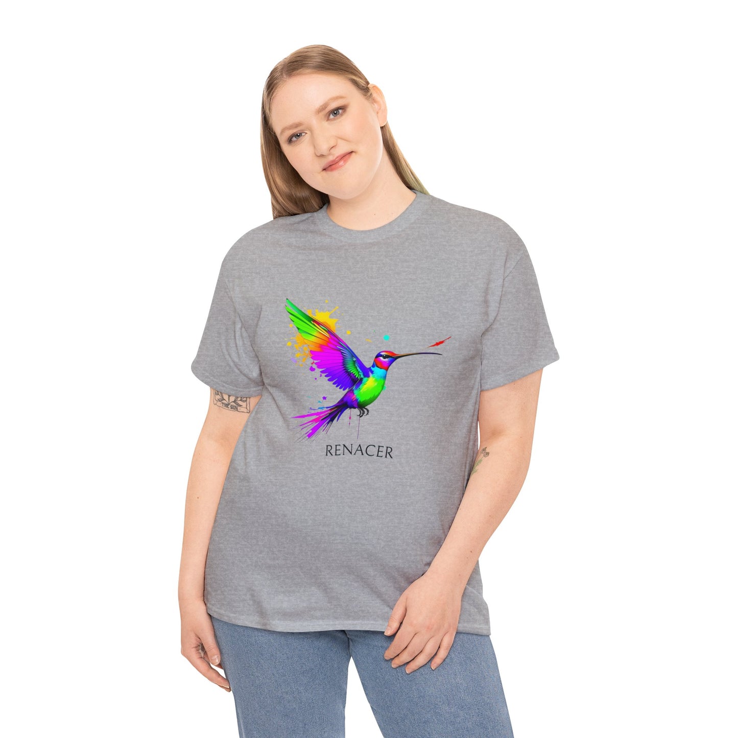 Unisex Cotton Tee with Colibri Renacer Design