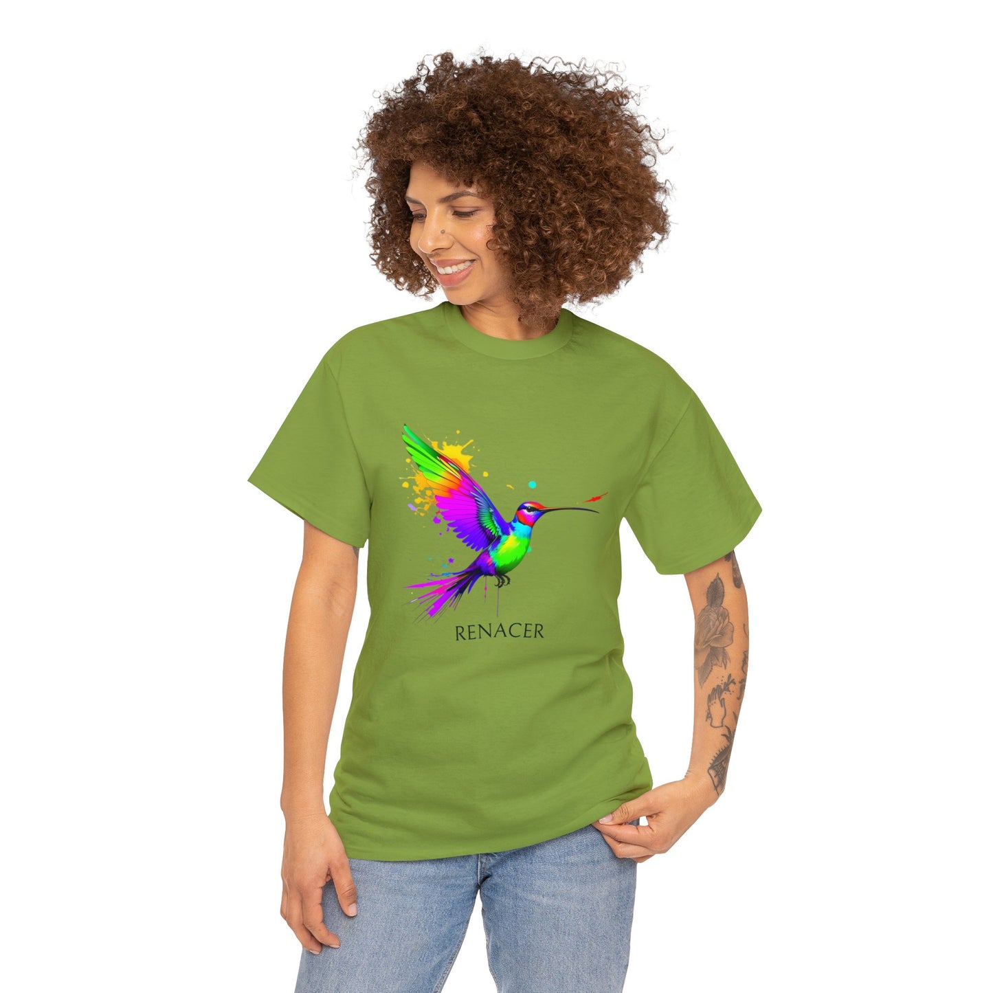 Unisex Cotton Tee with Colibri Renacer Design