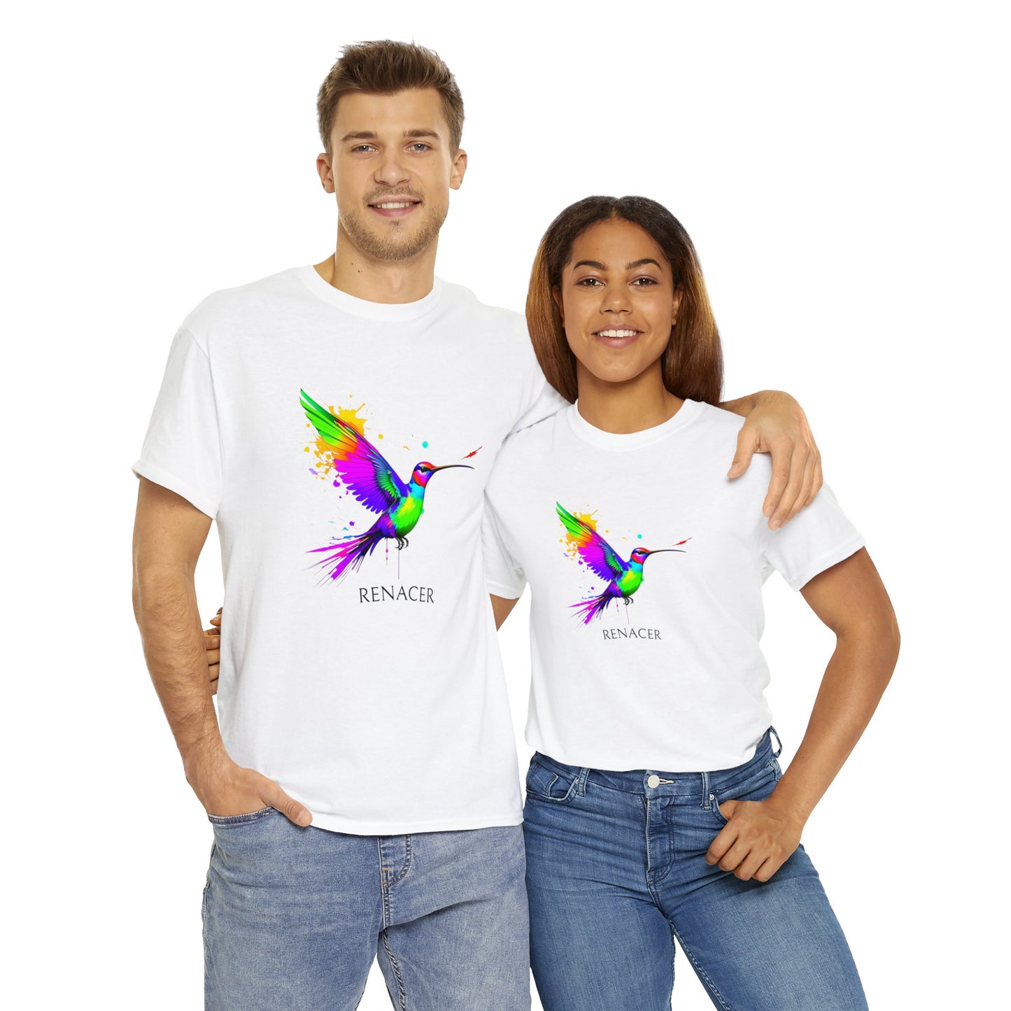 Unisex Cotton Tee with Colibri Renacer Design