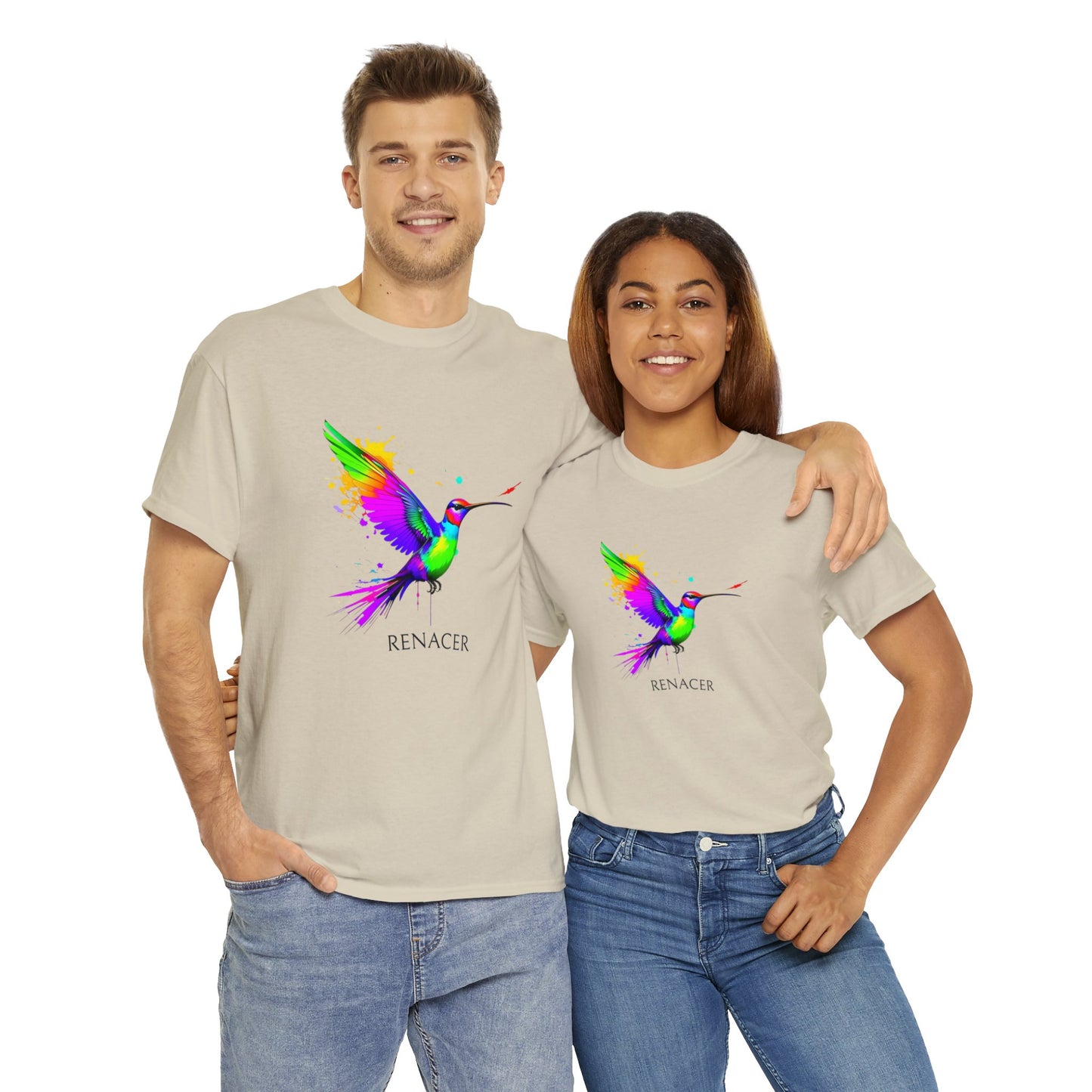 Unisex Cotton Tee with Colibri Renacer Design