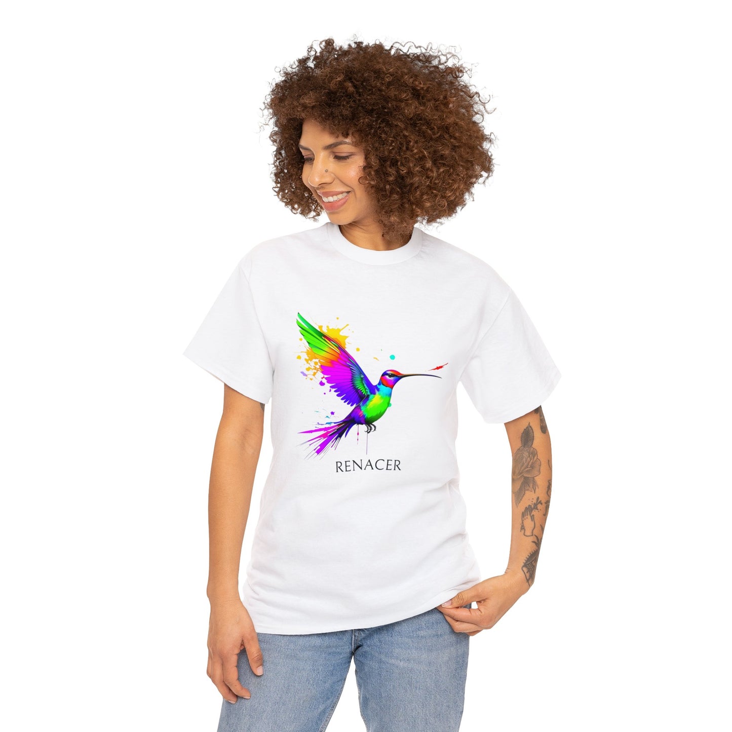 Unisex Cotton Tee with Colibri Renacer Design