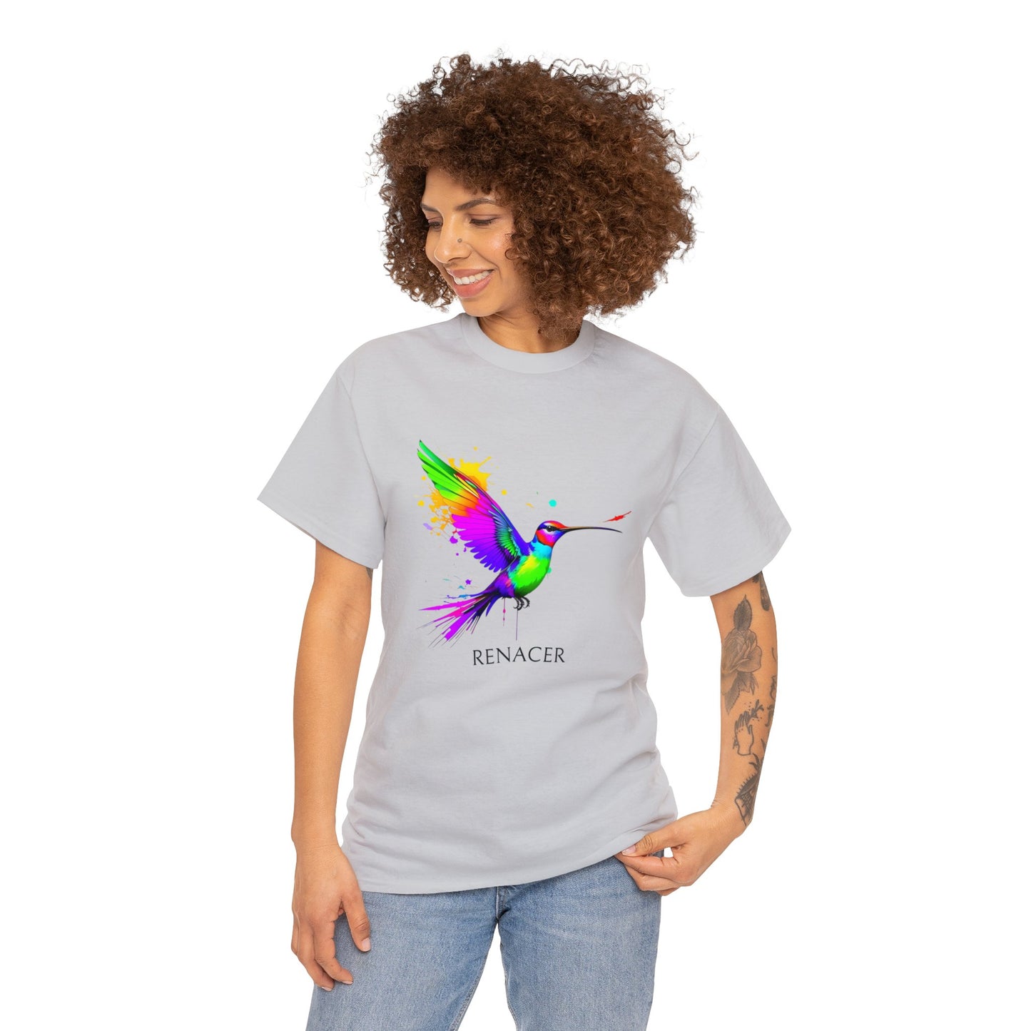 Unisex Cotton Tee with Colibri Renacer Design