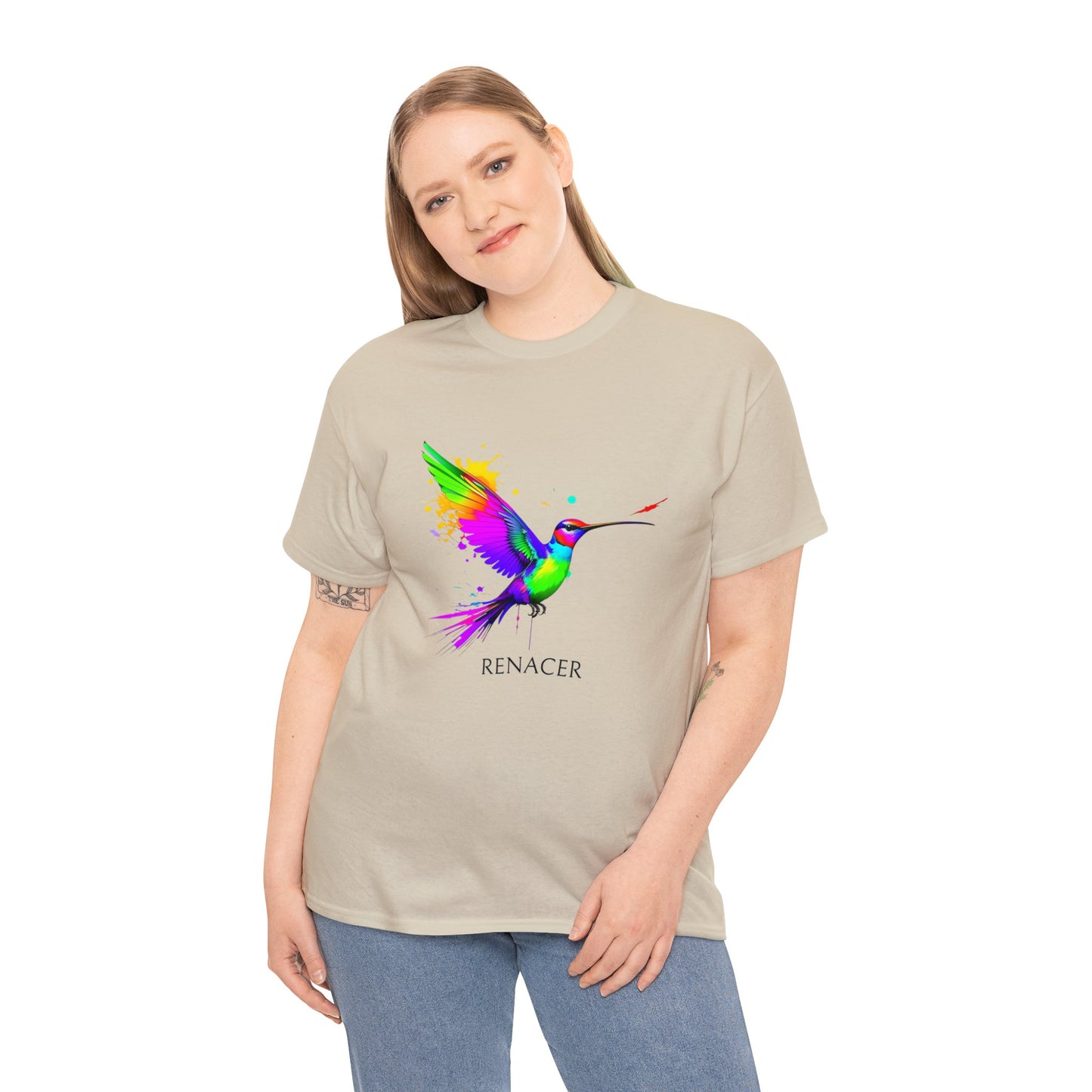 Unisex Cotton Tee with Colibri Renacer Design