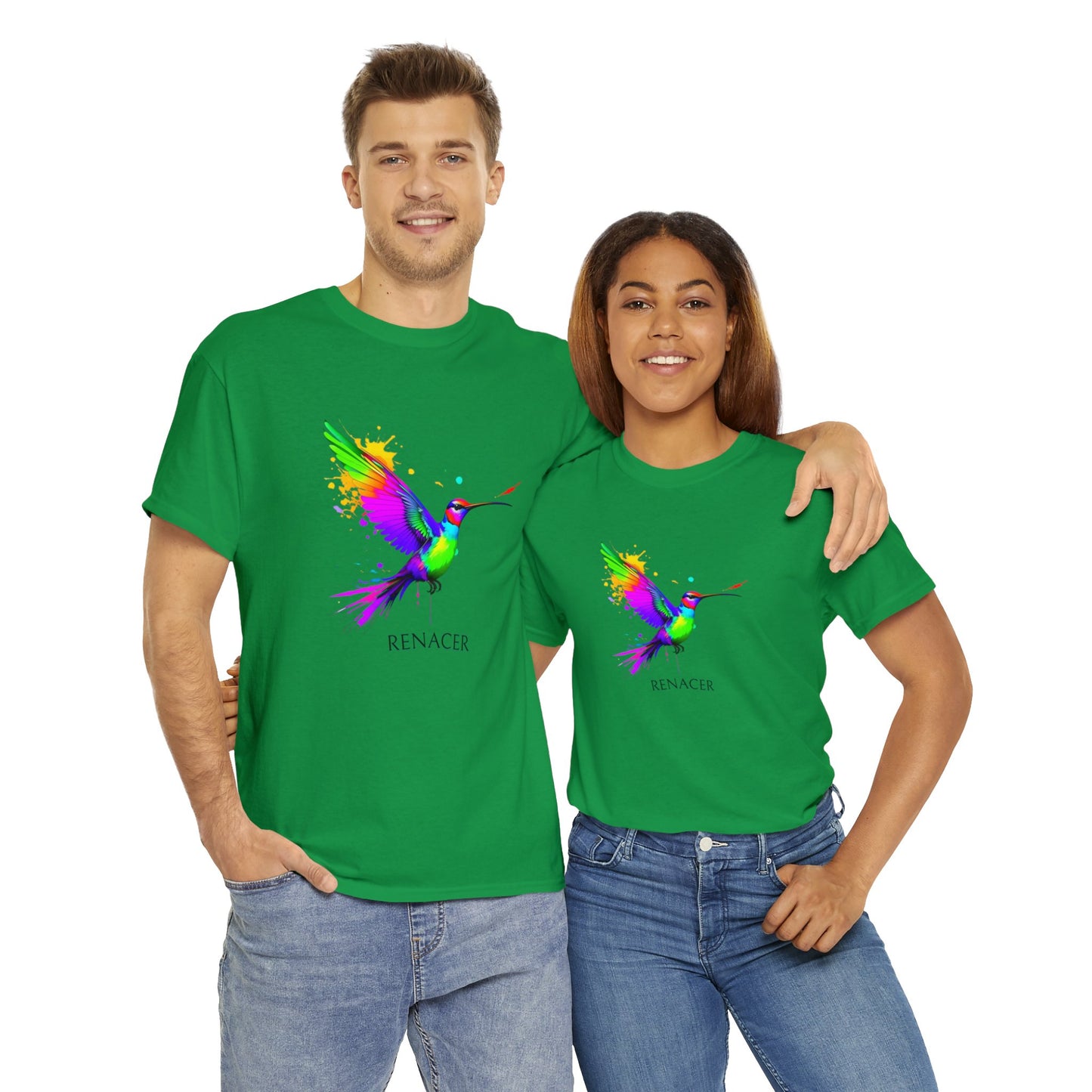 Unisex Cotton Tee with Colibri Renacer Design