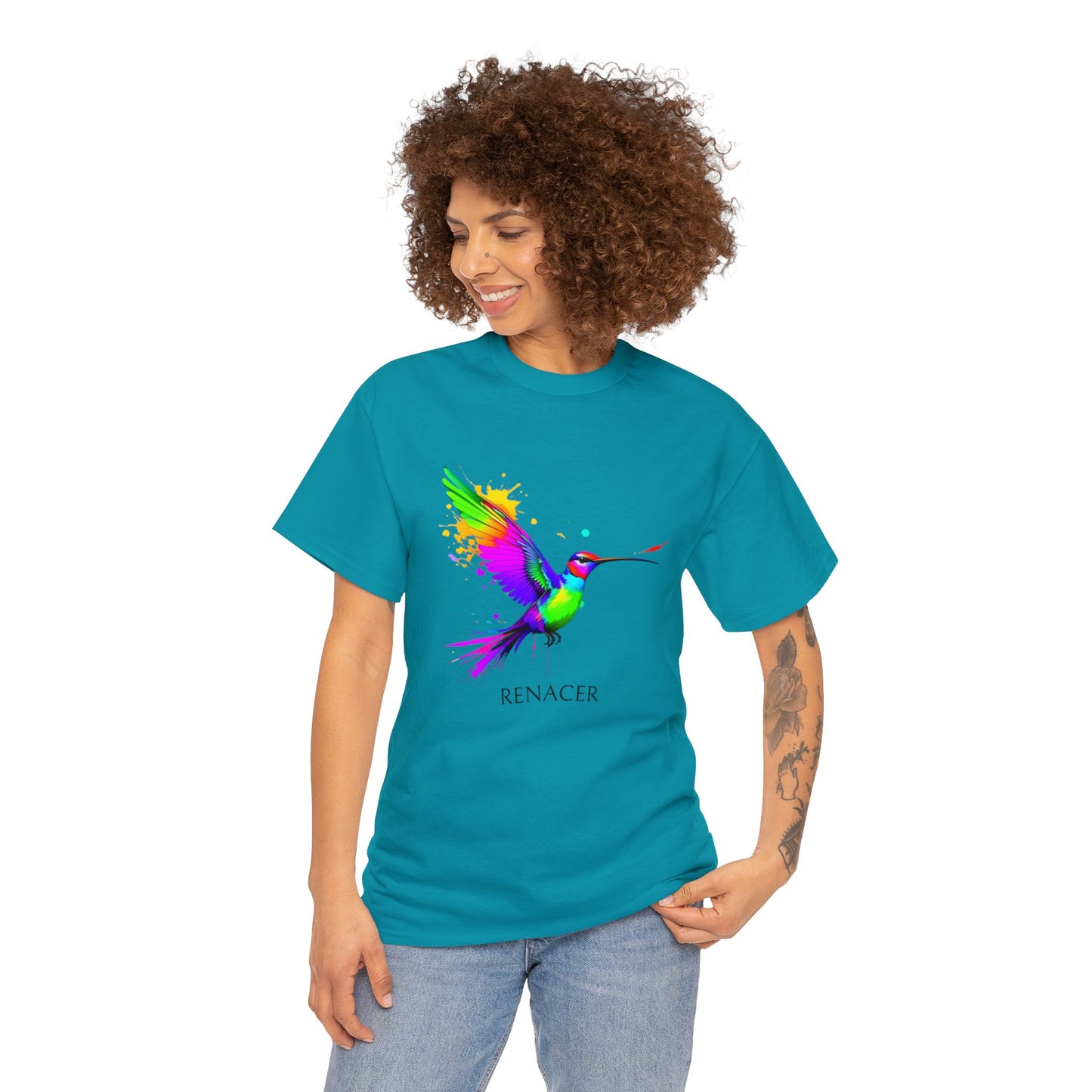 Unisex Cotton Tee with Colibri Renacer Design