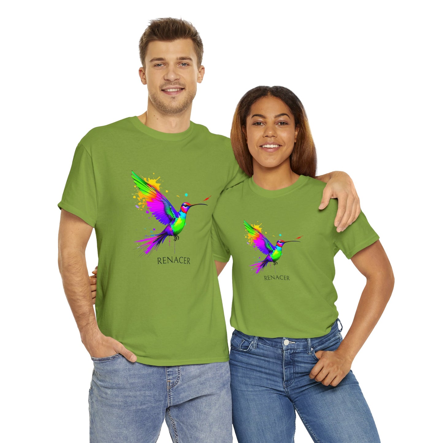 Unisex Cotton Tee with Colibri Renacer Design