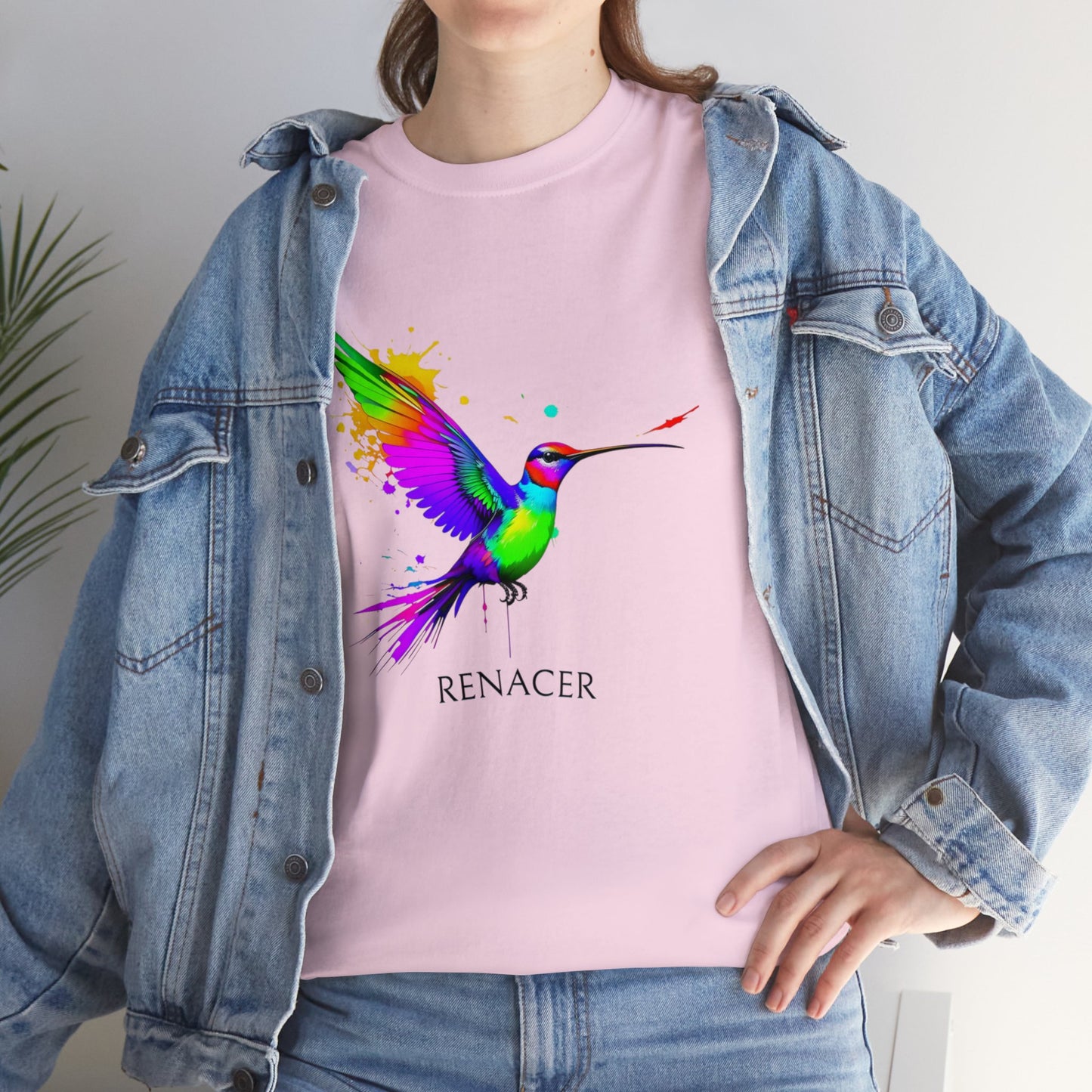 Unisex Cotton Tee with Colibri Renacer Design