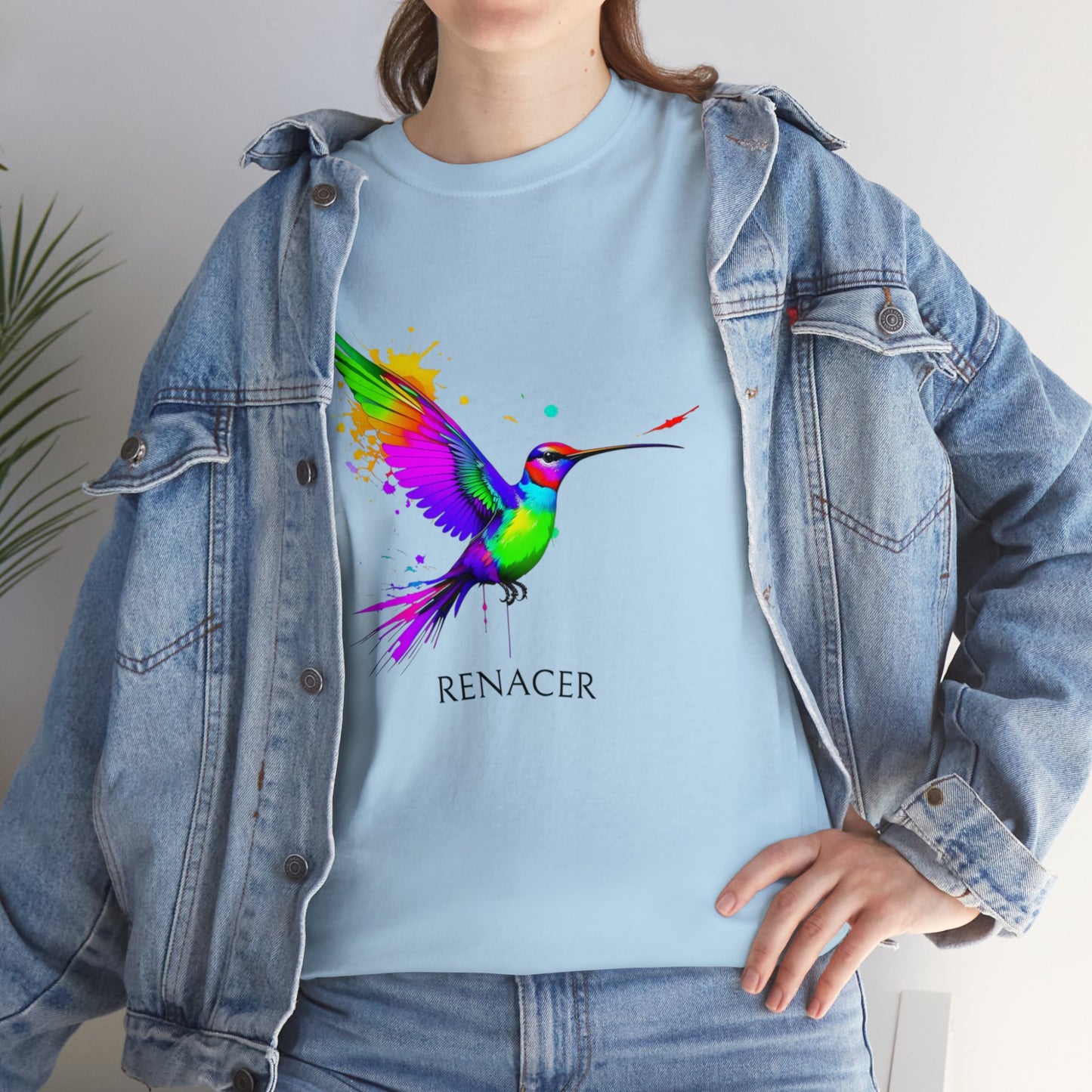 Unisex Cotton Tee with Colibri Renacer Design