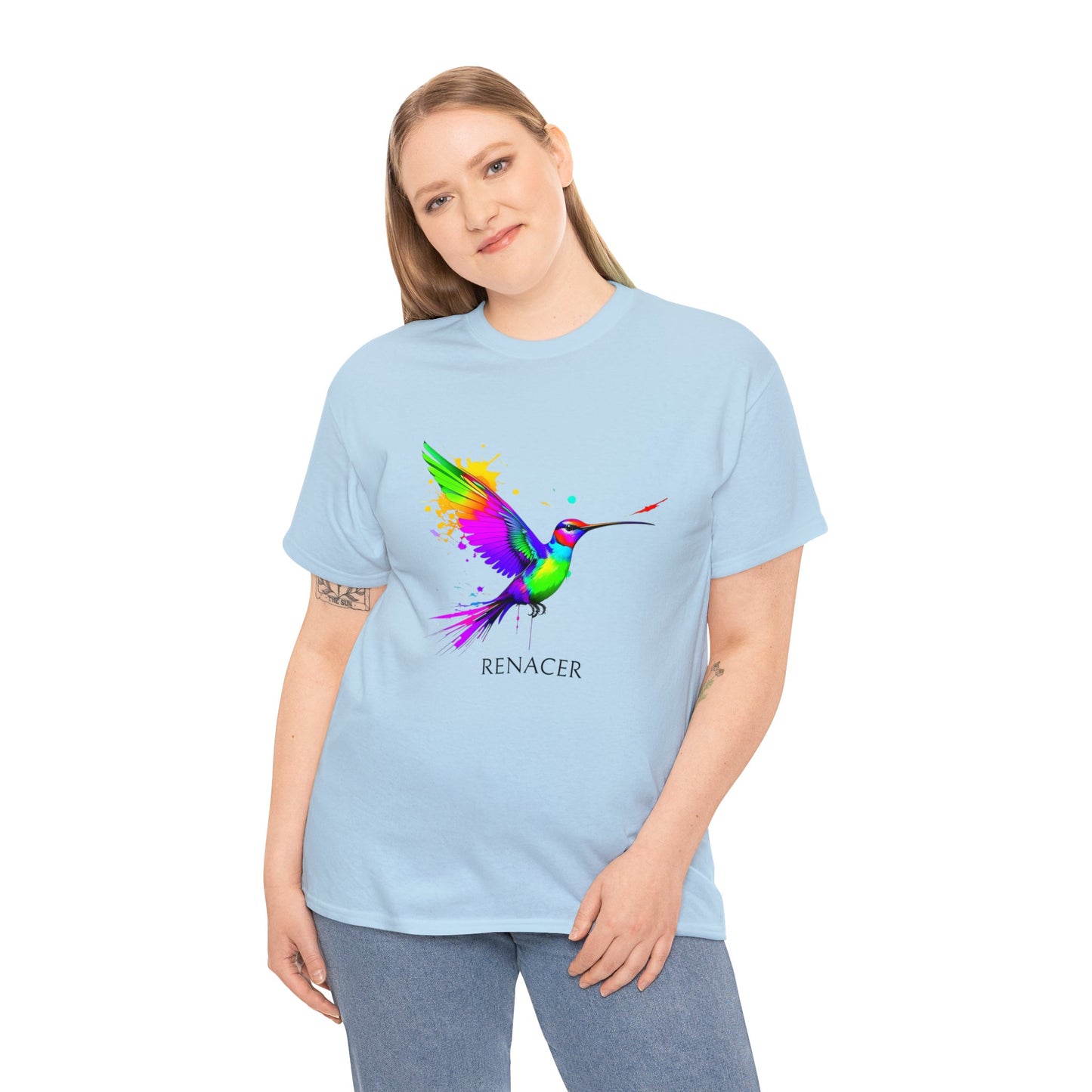 Unisex Cotton Tee with Colibri Renacer Design