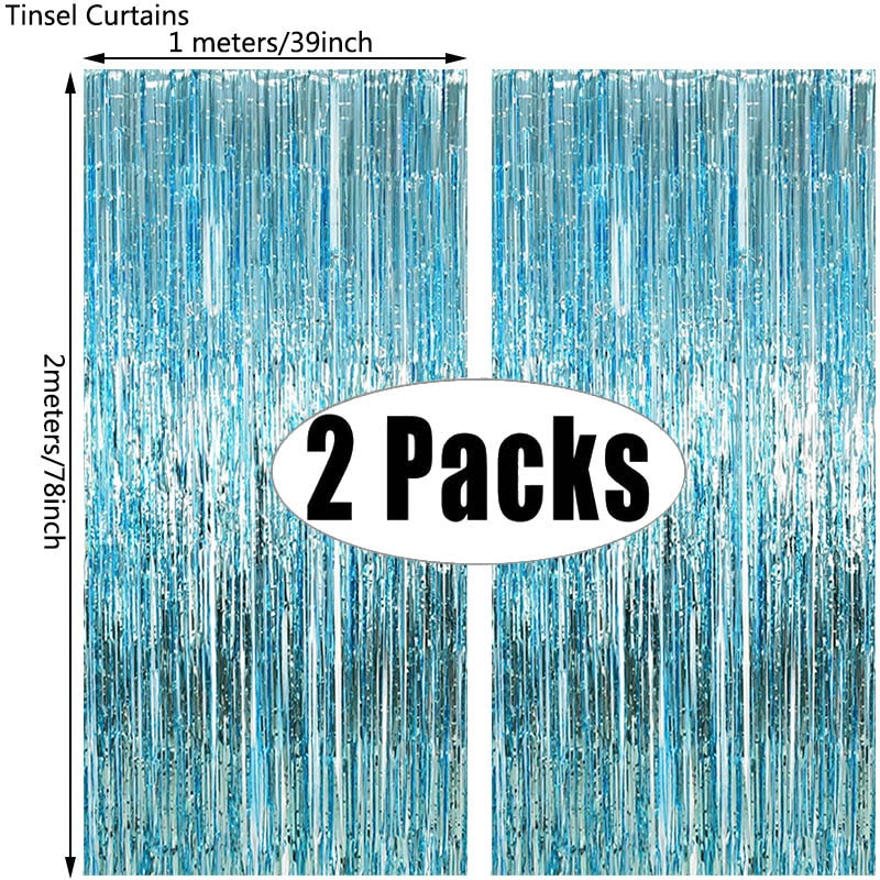 Metallic Foil Fringe Tinsel Backdrop Curtain