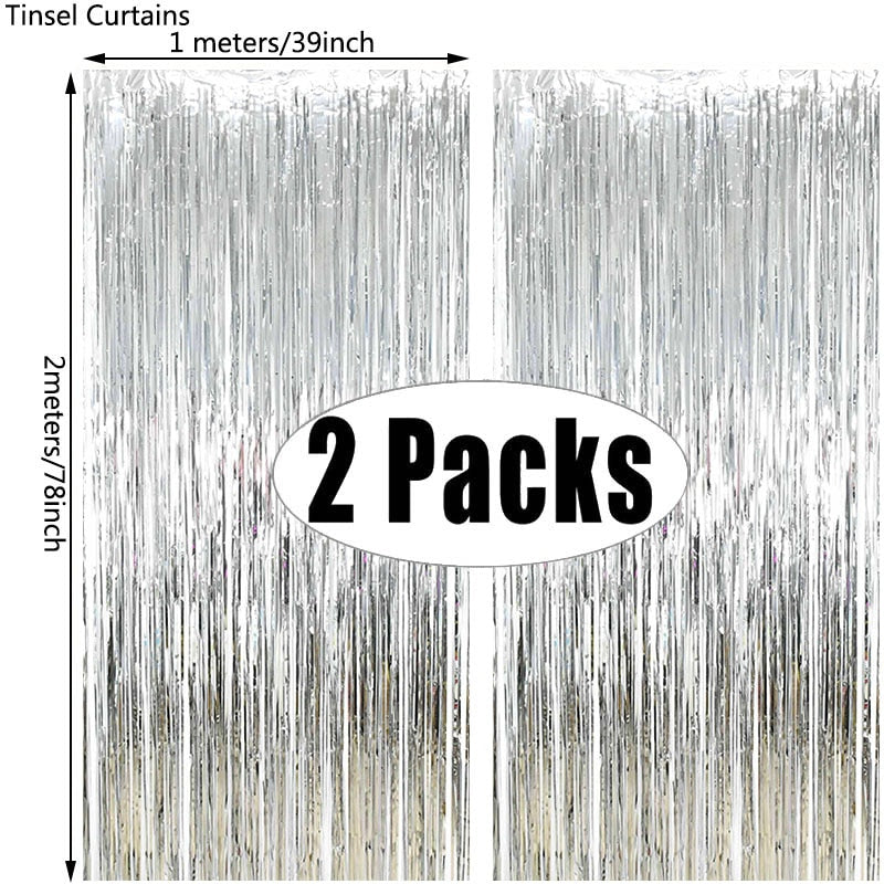 Metallic Foil Fringe Tinsel Backdrop Curtain