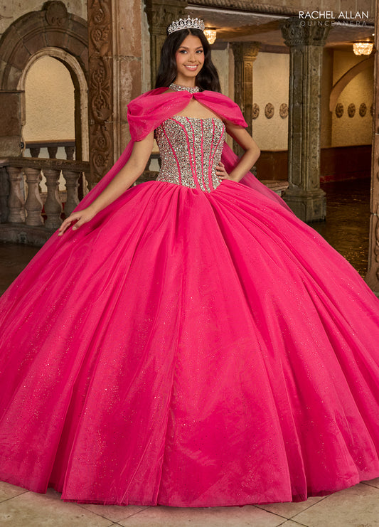 Rachel Allan Quinceñera Glitter Tulle Dress Style RQ1130