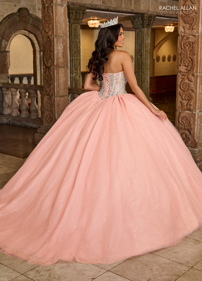 Rachel Allan Quinceñera Glitter Tulle Dress Style RQ1130