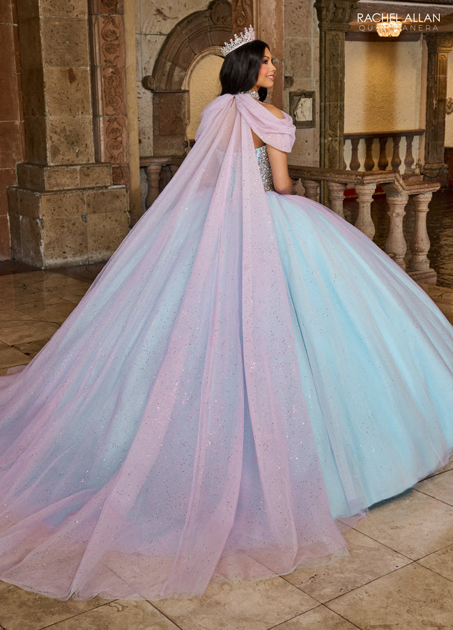 Rachel Allan Quinceñera Glitter Tulle Dress Style RQ1130