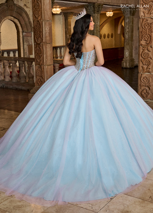 Rachel Allan Quinceñera Glitter Tulle Dress Style RQ1130