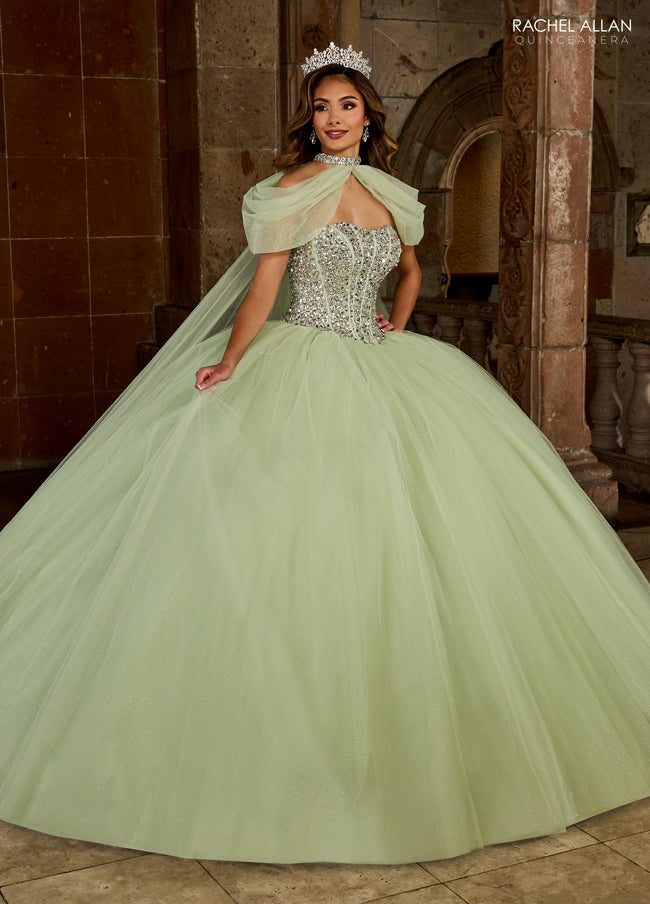 Rachel Allan Quinceñera Glitter Tulle Dress Style RQ1130