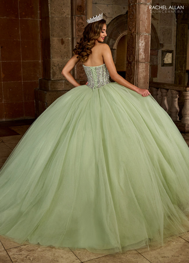 Rachel Allan Quinceñera Glitter Tulle Dress Style RQ1130