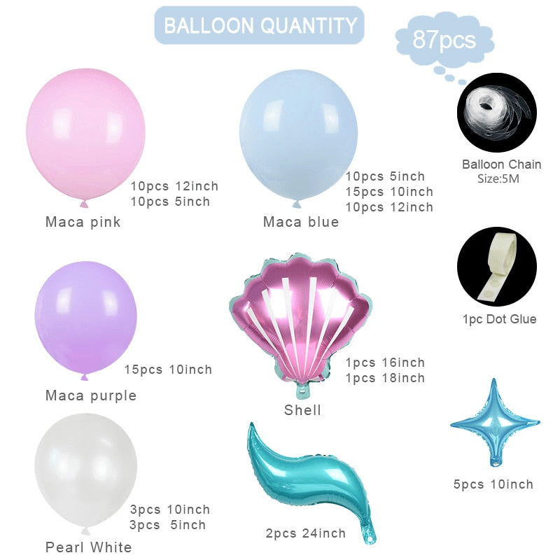 Mermaid Party Decoration Balloon Set