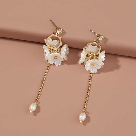 Resin artificial flower earrings